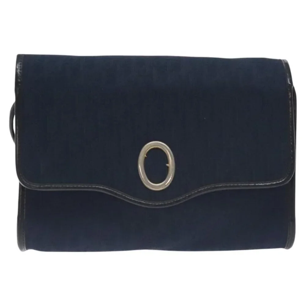 Authentic Christian Dior Trotter Canvas Shoulder Bag Navy - Picture 5 of 16